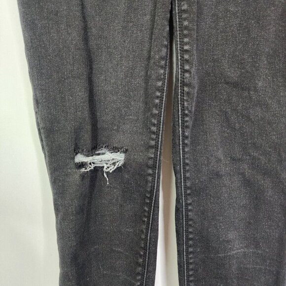 Spanx Distressed Skinny Jeans Women's S High Rise Stretch Black Denim Raw Hem - Picture 4 of 12